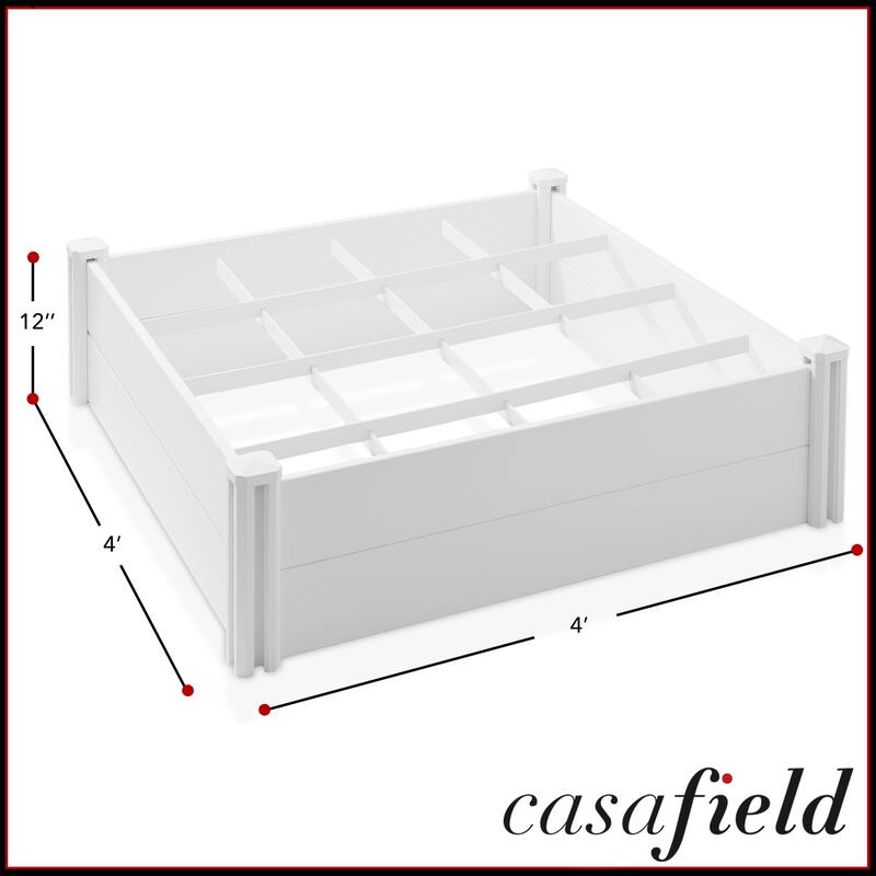 Heavy Duty PVC Raised Garden Bed Planter White