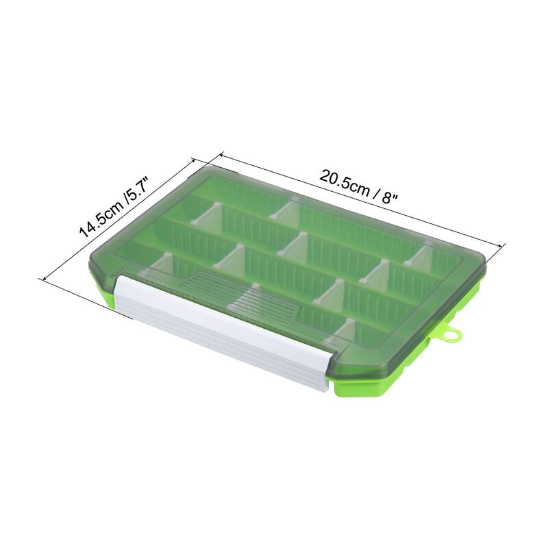 Waterproof Fishing Lure Box, Plastic Fish Tackle Accessory Storage - Green