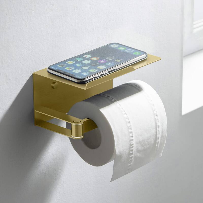 Bathroom Hardware Accessory Wall Mounted Toilet Paper Holder with Shelf