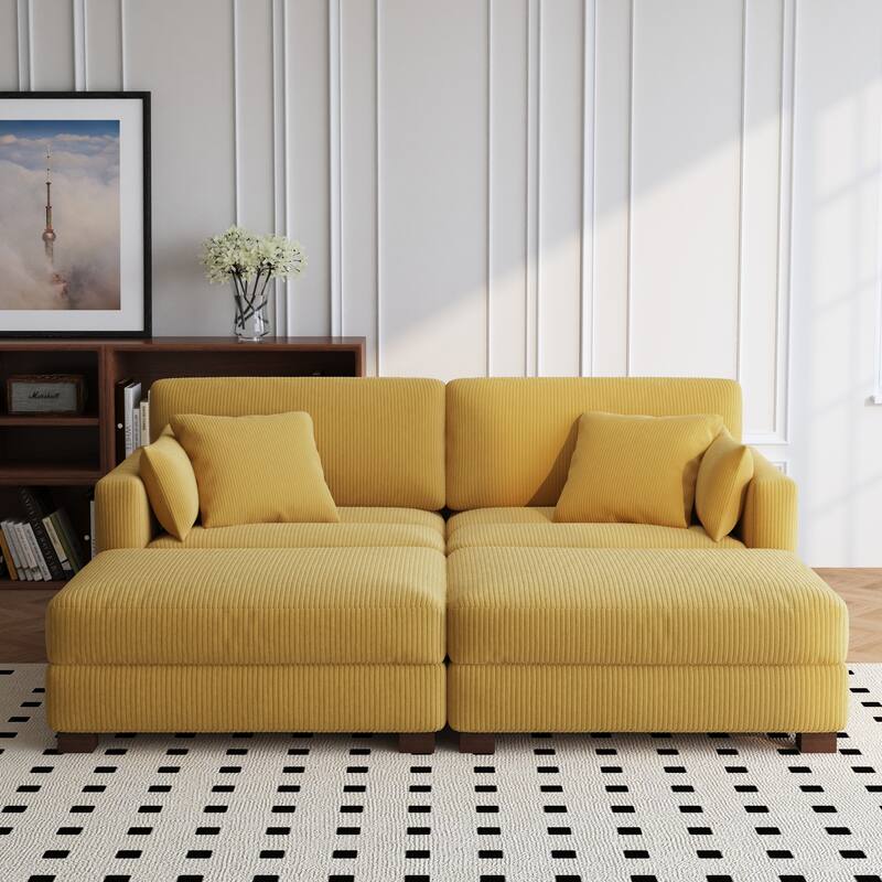 88" Convertible Larger Couch Modular Sectional Sofa Set