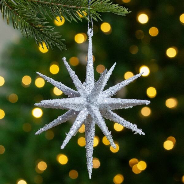 Shop 6 Sparkling White Starburst Hanging Christmas Ornament With