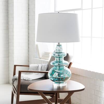 Phaeheri Table Lamp with Blue Base and White Shade
