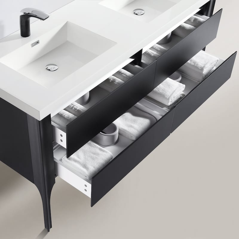 Willa 60" Double Bathroom Vanity Set with LED Lights