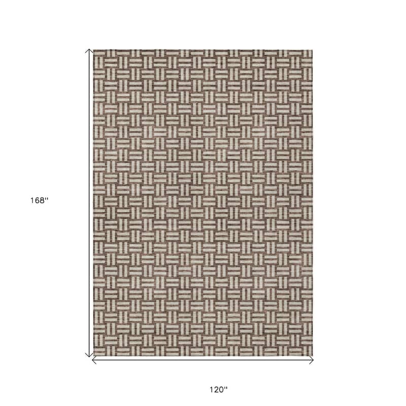 HomeRoots Geometric Transitional Rectangle Outdoor Rug