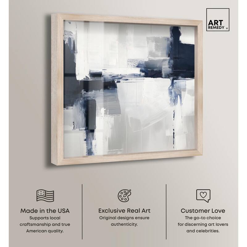Blue Cascades on Still White Shadowbox by Art Remedy