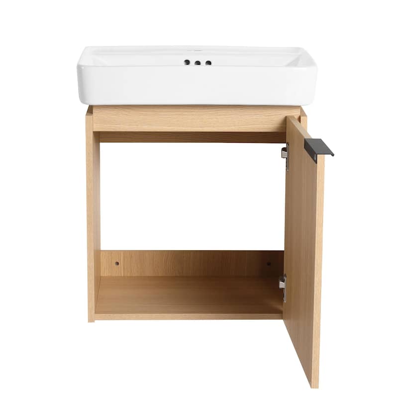 BNK 16"/20"/24"/30"/36" Single Sink Bathroom Vanity with Soft Close Door and Shelf