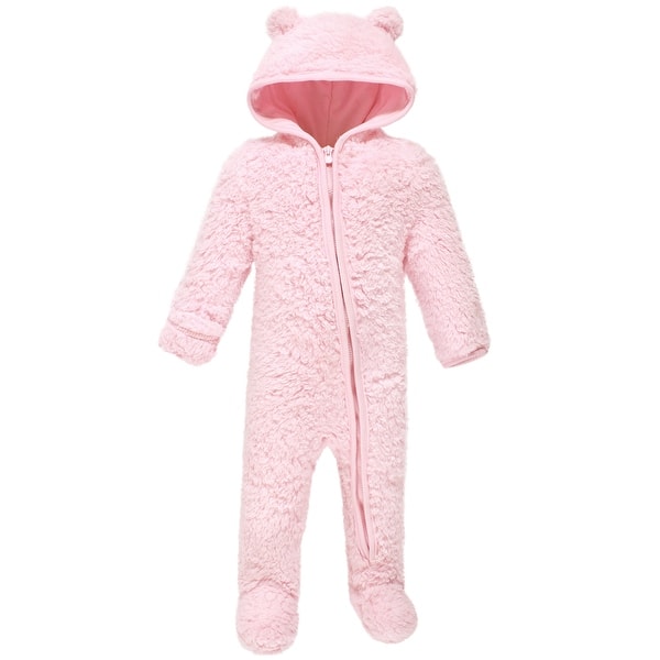 slide 1 of 1, Hudson Baby Faux Shearling Bunting 1pk, Light Pink 0-3 Months - Lt Pink