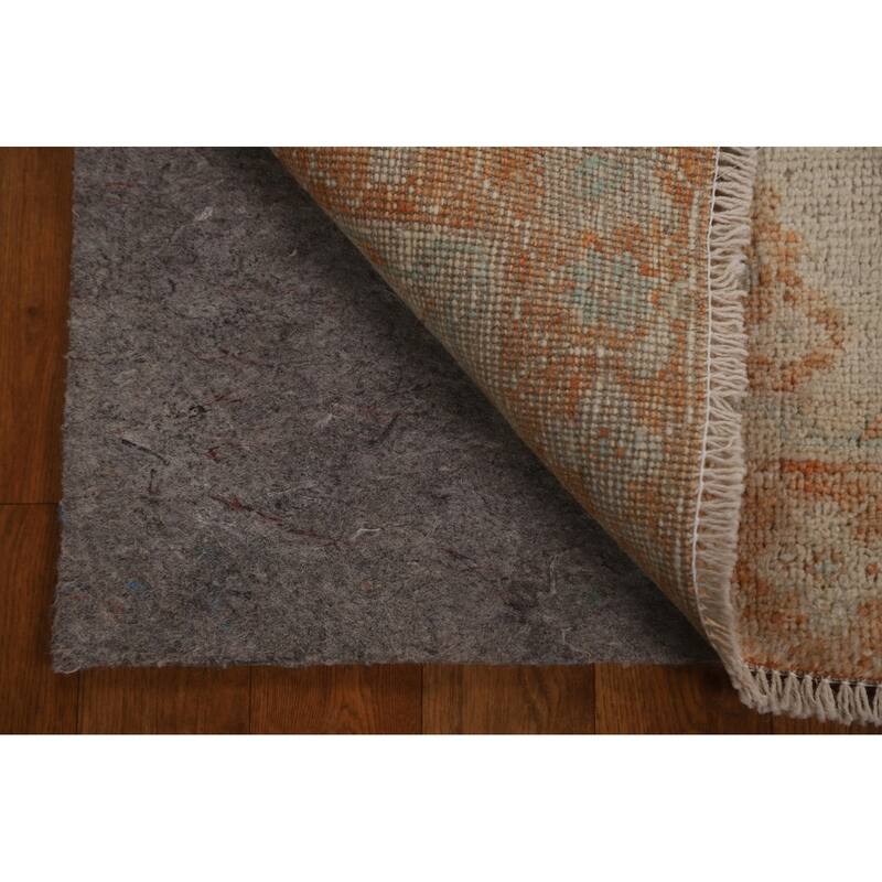 Geometric Oushak Turkish Oriental Rug Wool Hand-knotted Foyer Carpet - 2'0" x 3'10"