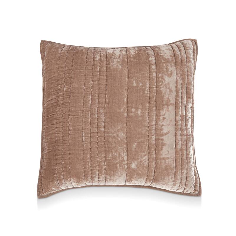 Villa by Classic Home Seville Velvet Sham - 26x26 Euro Square - Taupe