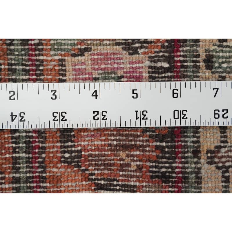 Hand Knotted Oriental 100% Wool Carpet Traditional Floral Red Tabriz Runner Rug - 10' 11'' X 3' 4''