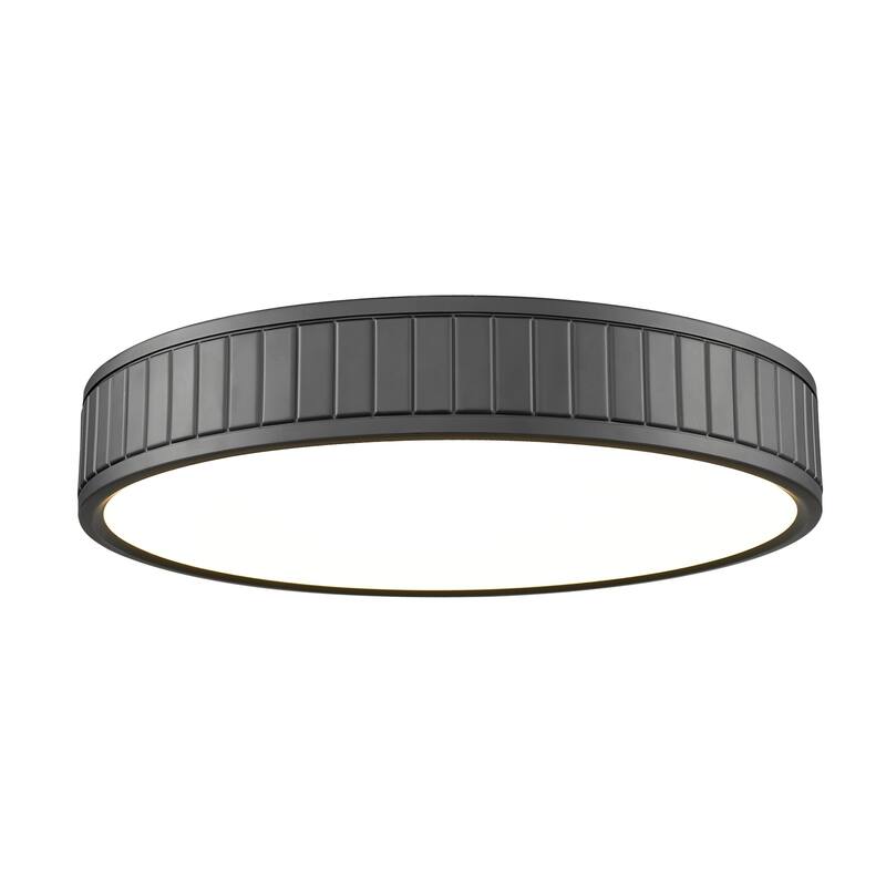 Z-Lite 1005F16-LED Madison 17" Wide LED Flush Mount Drum Ceiling - Matte Black