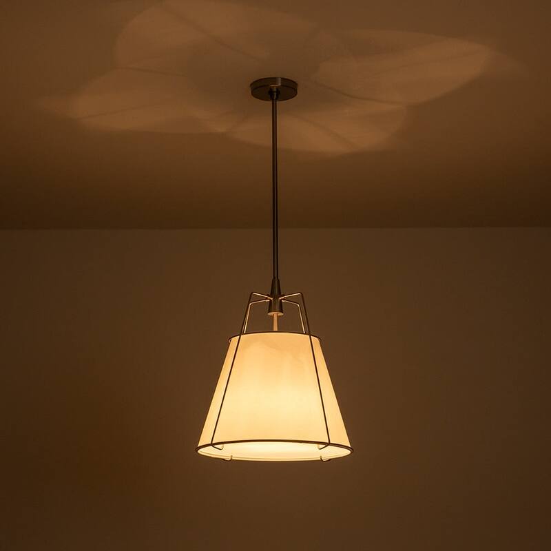 Mid Century 4-Light Conical Fabric Shade Lantern Pendant Ambient Light