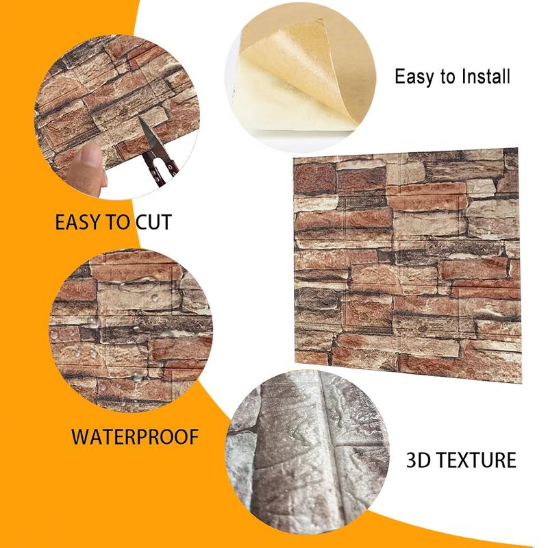Art3D Vinyl Peel and Stick Stone Backsplash Tile ,15''x13.8'',20sheet