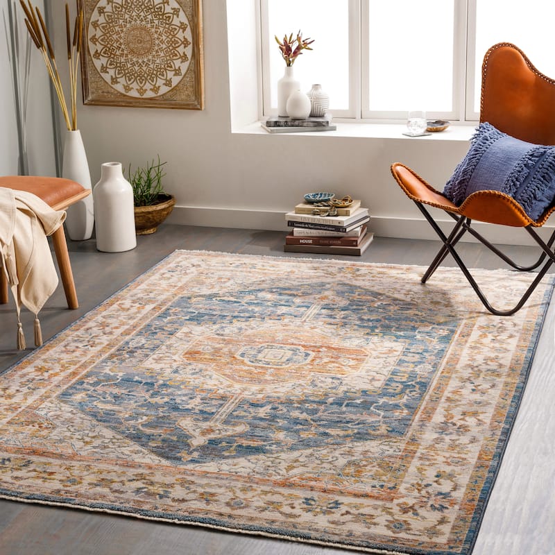 Artistic Weavers Pirooz Vintage Medallion Area Rug - 7'10" x 10'2" - Cream/Blue