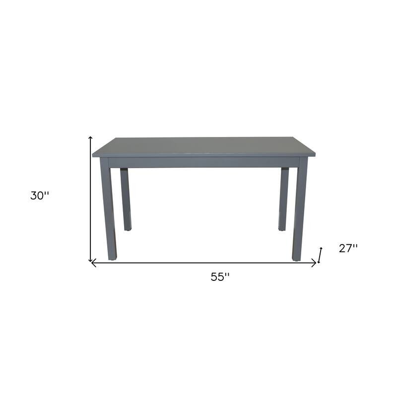 HomeRoots 60" Gray Solid Wood Dining Table - 60.00 in. x 30.00 in. x 27.00 in.