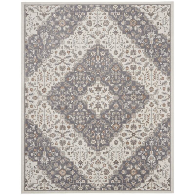 Power Loomed Floral Traditional Non Skid Low Pile Area Rug - 144' X '108' X '0.25