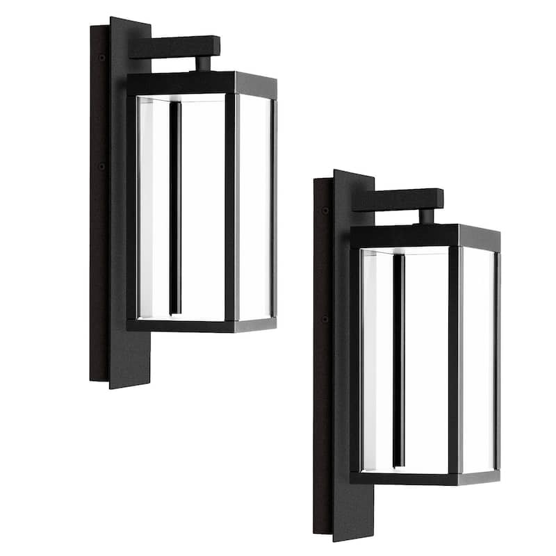 2-Pack Wall Light Outdoor LED Wall Lamp Wall Sconce Lighting Lantern - Grey