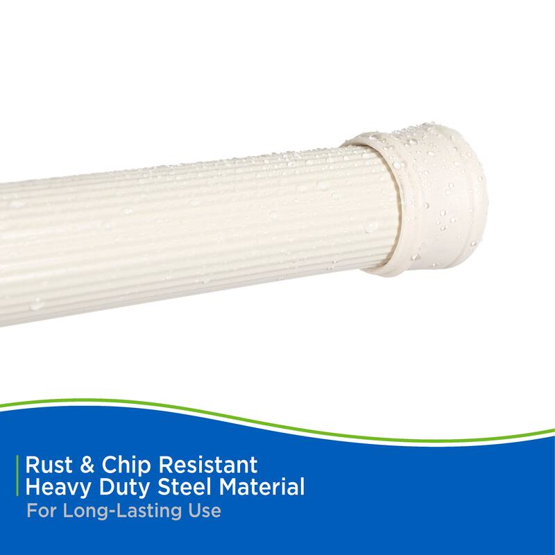 Kenney Twist & Fit No Tools Spring Tension Shower Curtain Rod, 42-72"
