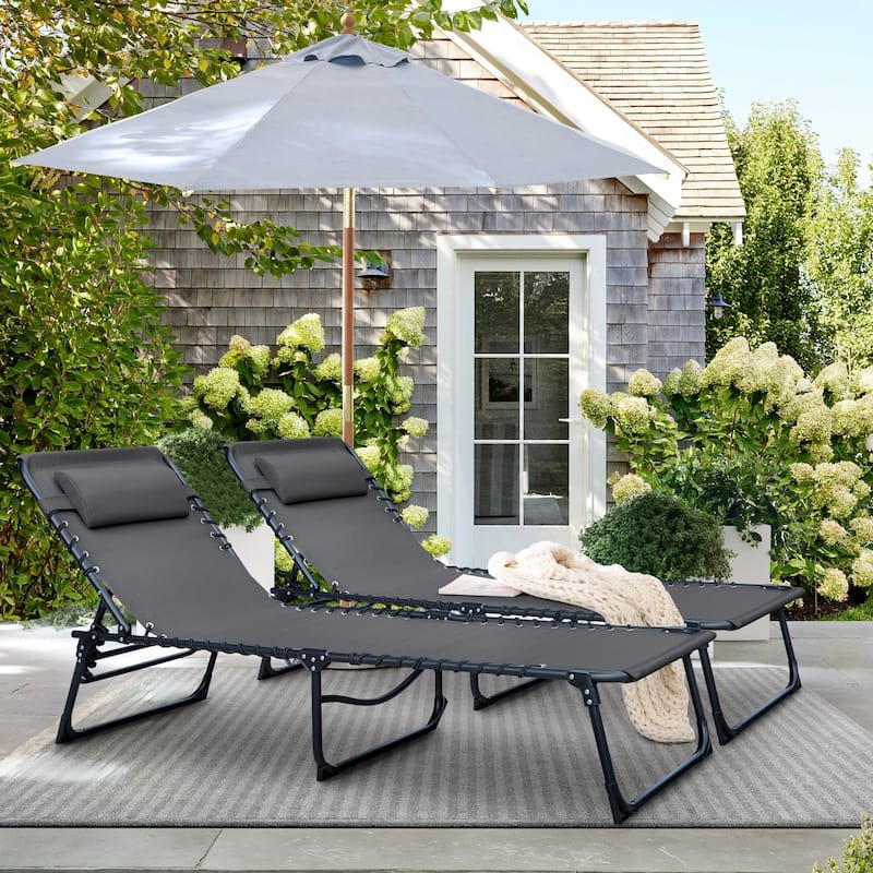 Homall Reclining Patio Lounge Chair Outdoor Sun Lounger Adjustable Chaise Beach Chair