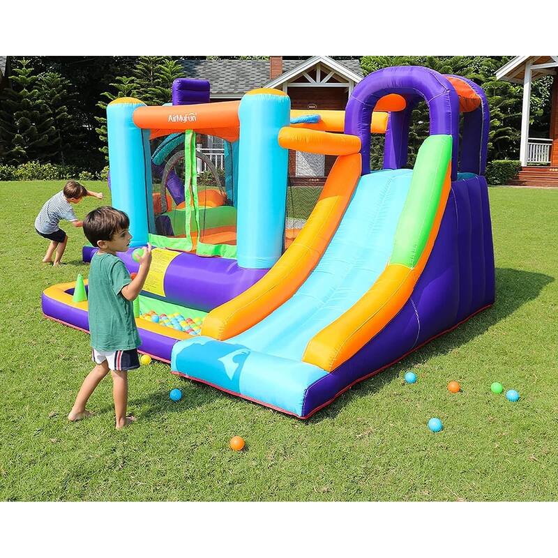 Bounce House for Kids and Toddler, Inflatable Bouncy Castle with Blower Outdoor Indoor Backyard Jumping House with Slide