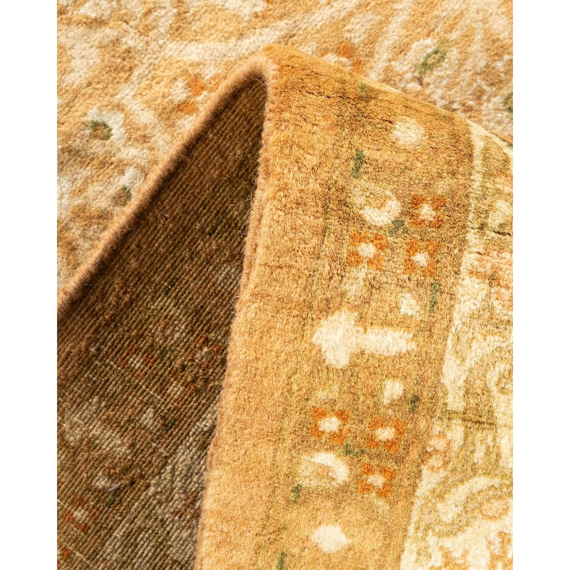 Overton Handknotted Wool Traditional Oriental Brown Area Rug - 5' x 8'