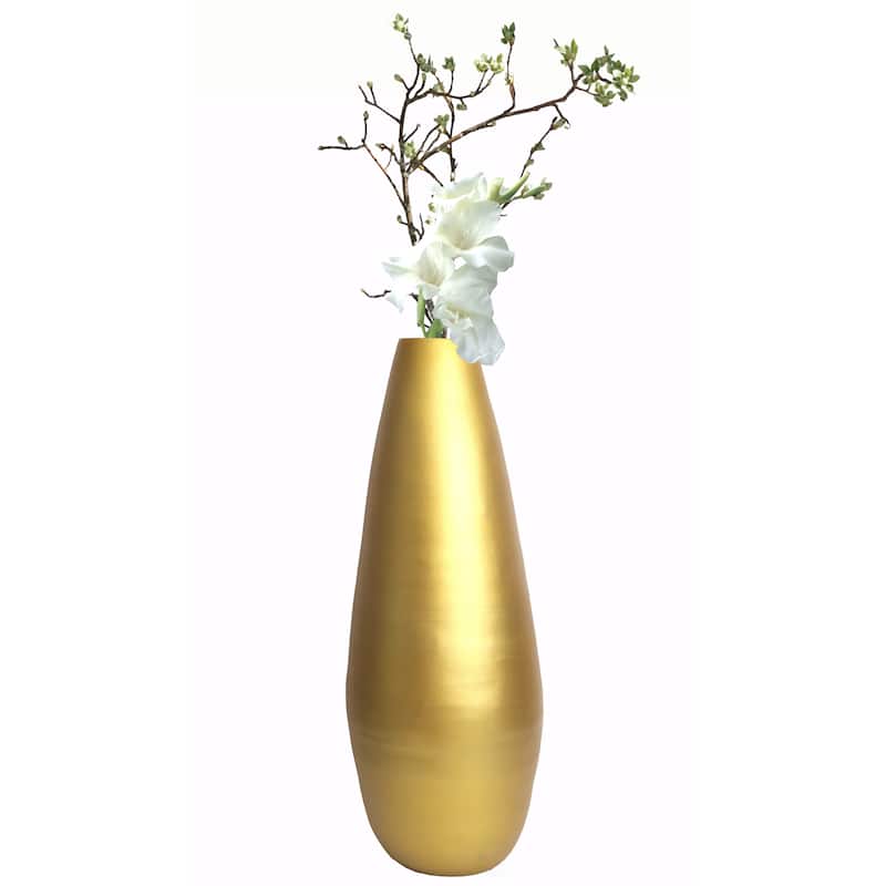 31.5" Spun Bamboo Tall Floor Vase - Sleek Matte Finish, Elegant Home Decoration, Modern Accent Piece, Living Room Decor
