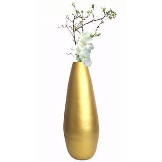 31.5" Spun Bamboo Tall Floor Vase - Sleek Matte Finish, Elegant Home Decoration, Modern Accent Piece, Living Room Decor