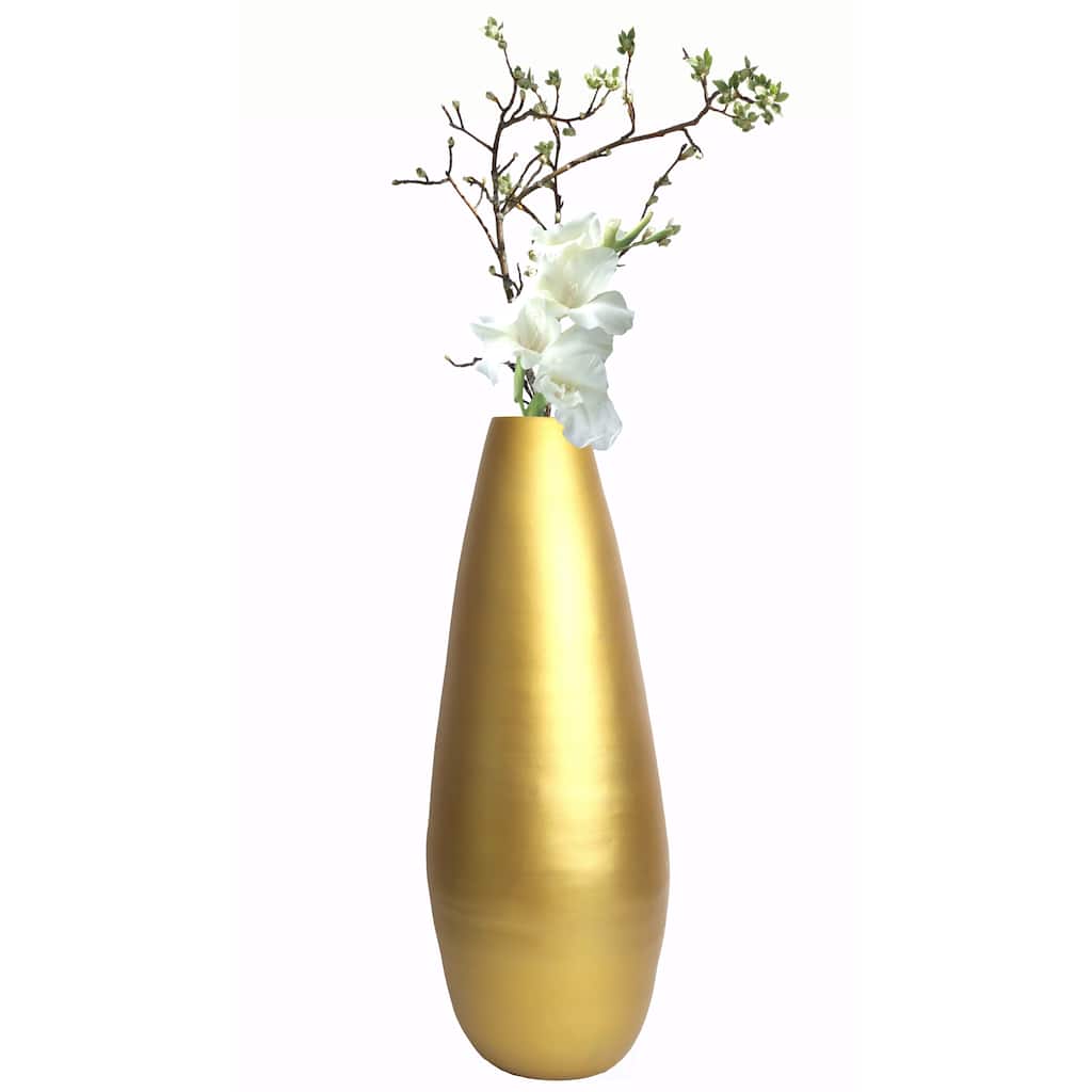 31.5" Spun Bamboo Tall Floor Vase - Sleek Matte Finish, Elegant Home Decoration, Modern Accent Piece, Living Room Decor