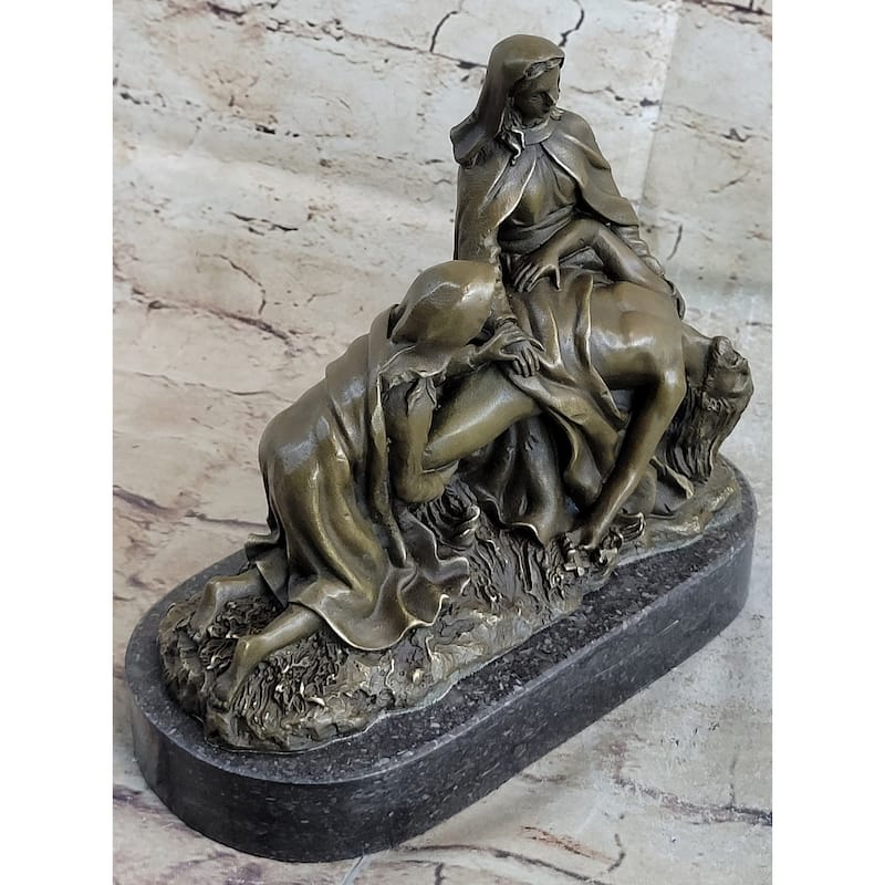 The Lamentation Of Christ Jesus With Virgin Mary Saint Mary Magdalene Bronze