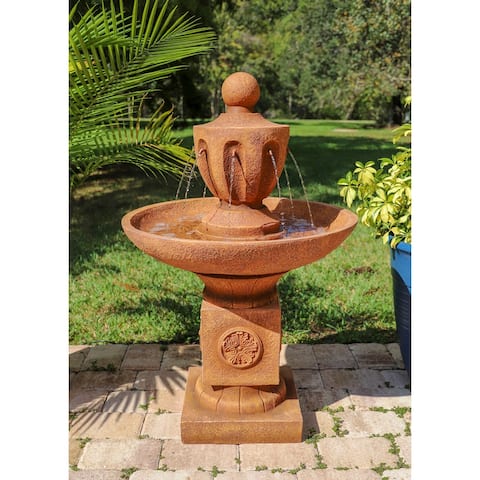 Jacob Terracotta 44 Inch Height Tiered Floor Fountain - 28" x 44"
