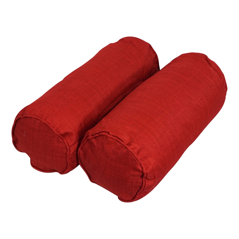 Delaney Corded Indoor/Outdoor Bolster Pillow (Set of 2) - Papprika