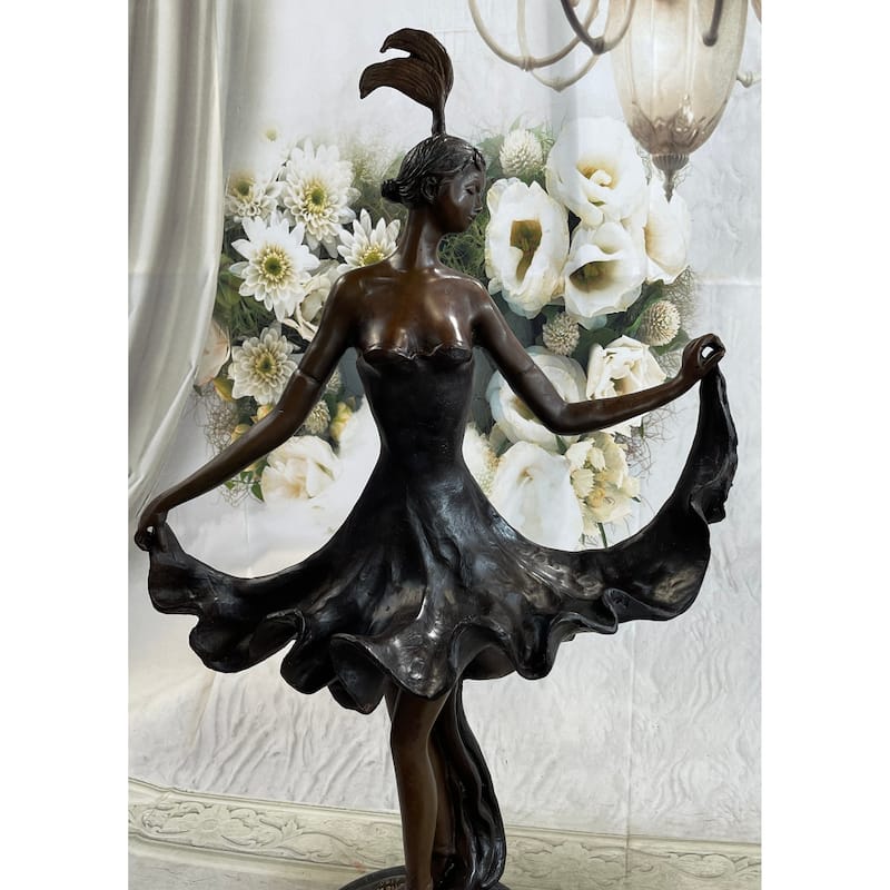 Tall Clic Dancer Signed Chiparus Bronze Figurine Statue Sculpture Figure Nr