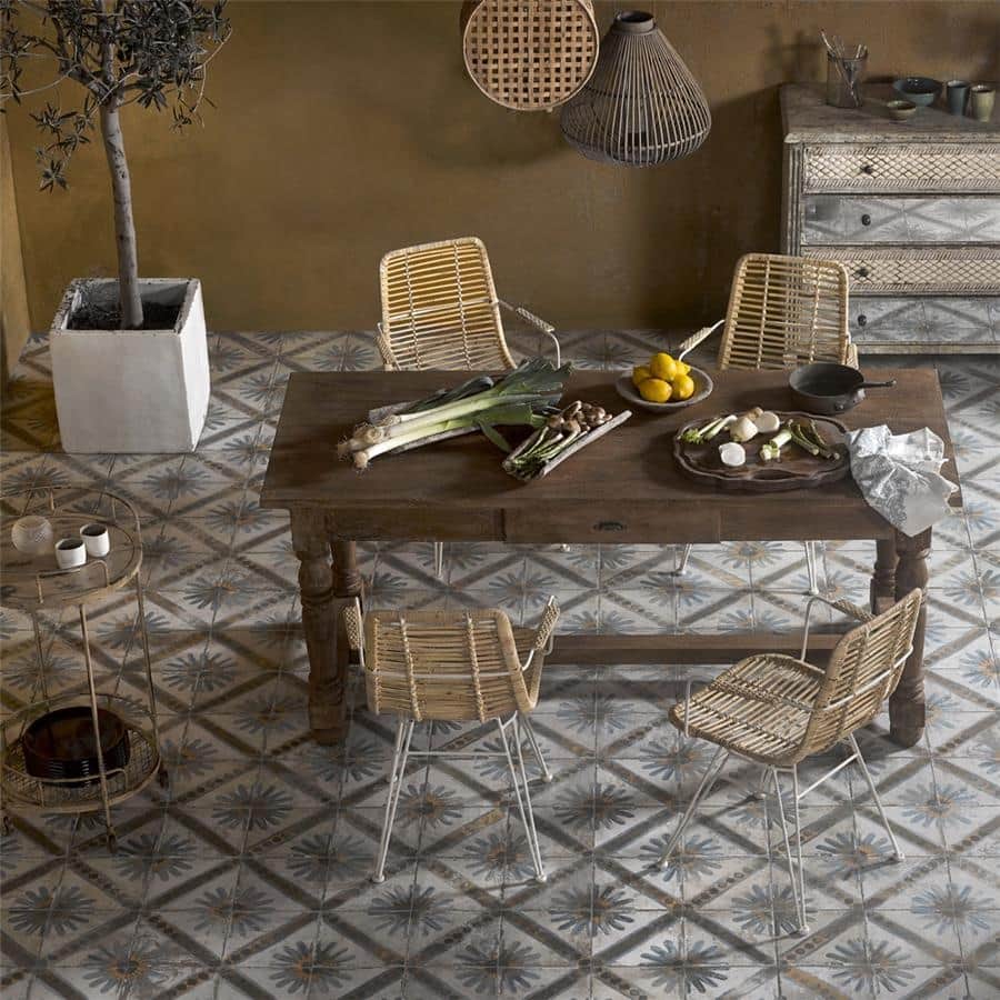Merola Tile Kings Marrakech Blue 17-5/8" x 17-5/8" Ceramic Floor and Wall Tile