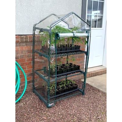 Three Shelf Mini Greenhouse, 27"W x 19"D x 49"H 12lbs.