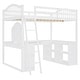 preview thumbnail 36 of 43, Full Wooden Loft Bed with U-shaped Desk, Storage Compartments & Tri-fold Mirror, Space-Saving for Bedroom or Guest Room, Grey