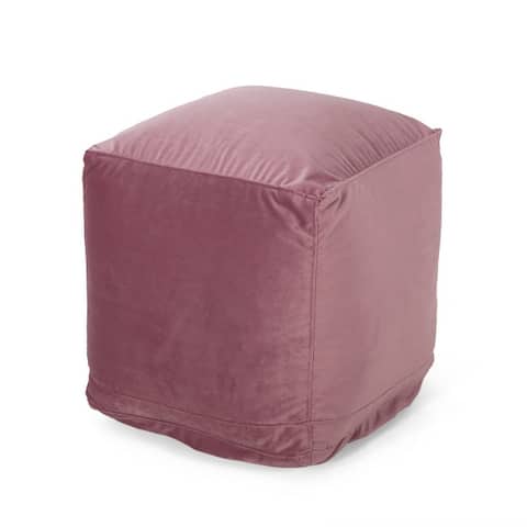 Caney Modern Velveteen Cube Pouf by Christopher Knight Home