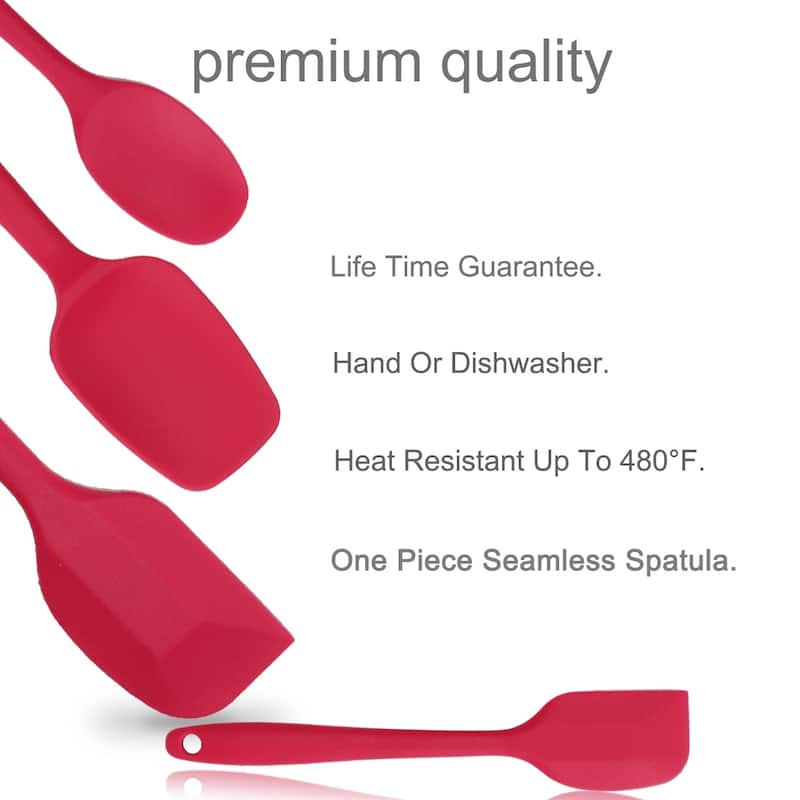 4pcs Silicone Spatula Set Heat Resistant Non Stick Spatula