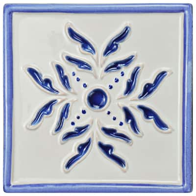 Merola Tile Novecento Taco Evoli Cobalto 5-1/8" x 5-1/8" Ceramic Wall Tile - (1 Tile)