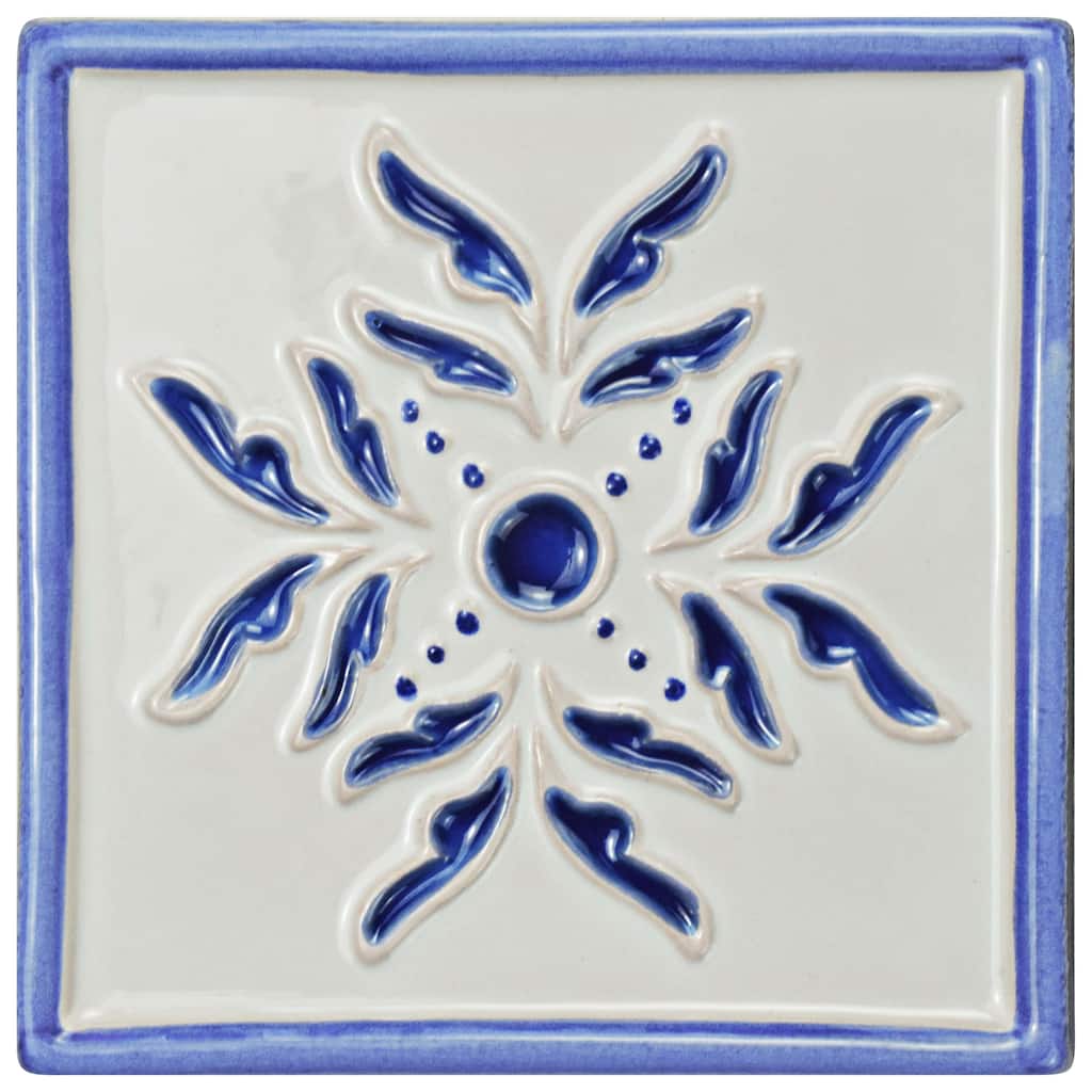 Merola Tile Novecento Taco Evoli Cobalto 5-1/8" x 5-1/8" Ceramic Wall Tile - (1 Tile)