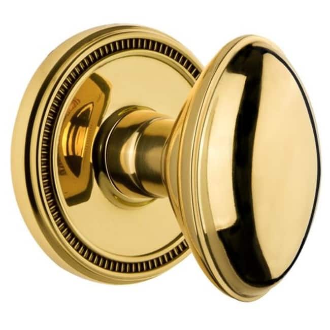 Grandeur Soleil Solid Brass Single Dummy Door Knob with Eden Prairie - Polished Brass
