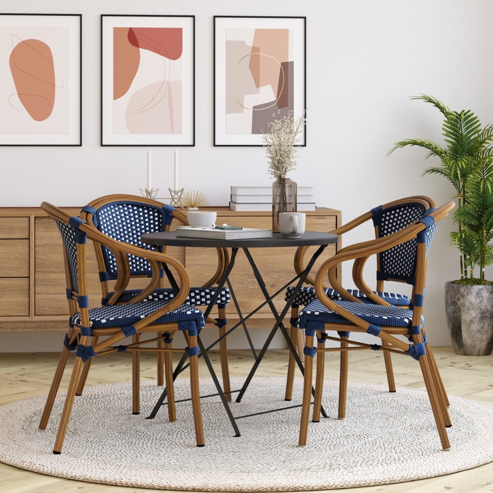 Stacking Bistro Chairs with Metal Frames