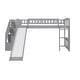 preview thumbnail 10 of 15, Elegant Stairway Twin Size Loft Bed with Two Drawers, Convertible Ladder and Slide, Sturdy and Durable, Maximized Space, Grey