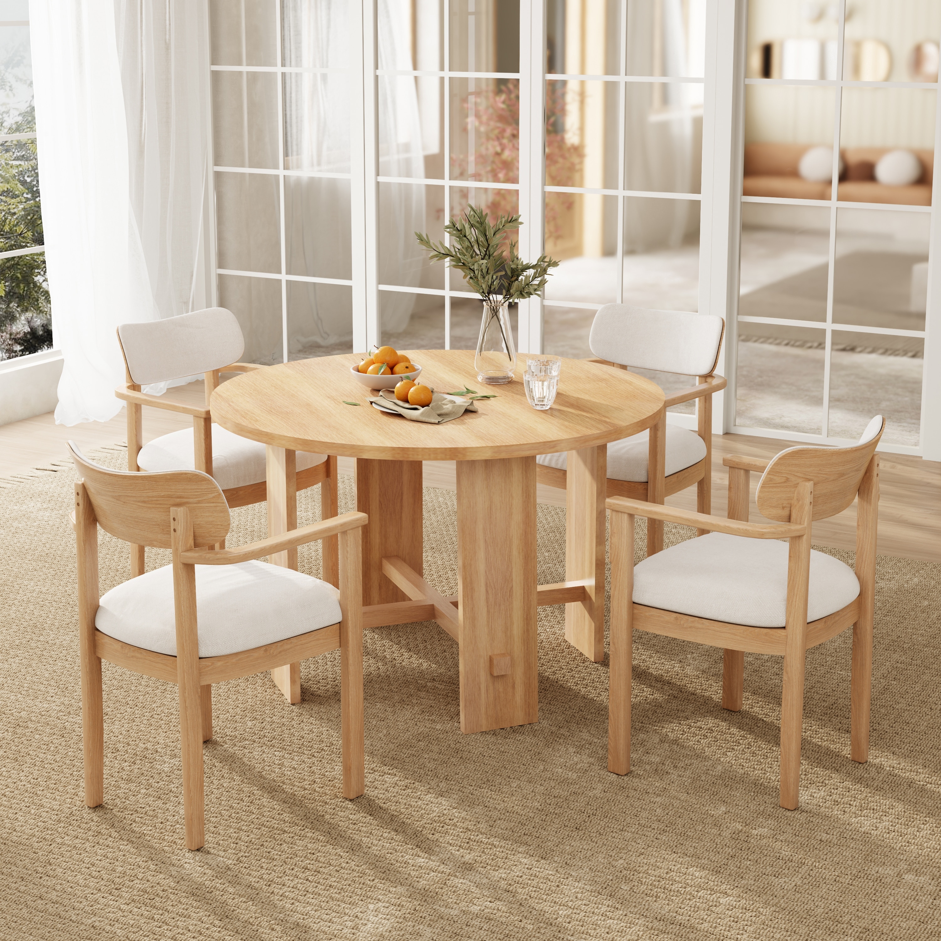 Christopher Knight Home - Liora Modern Solid Wood 4-Person Indoor Dining Set