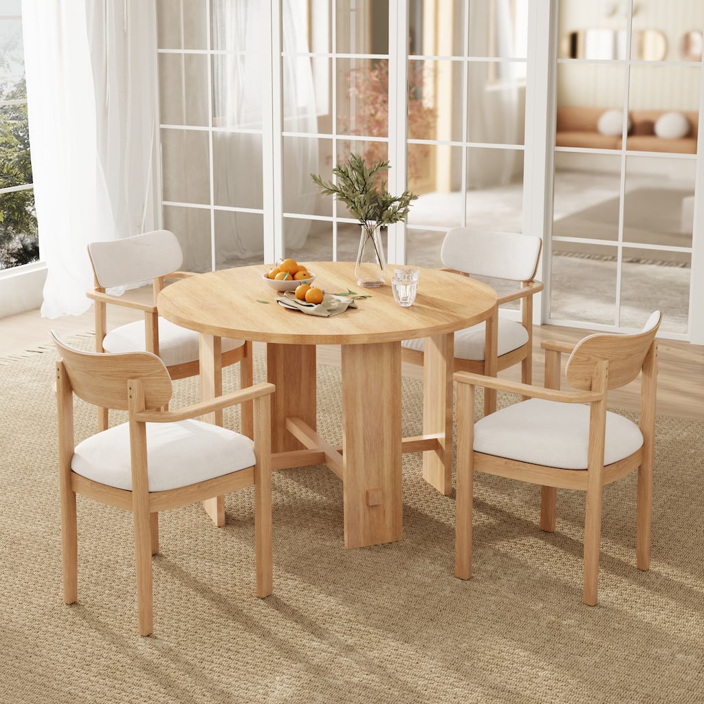 Christopher Knight Home - Liora Modern Solid Wood 4-Person Indoor Dining Set