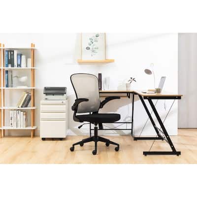 Newton Modern Mid-Back Mesh Office Chair with Flip-Up Arms, Adjustable Height, Tilt Lock, Swivel Wheels Desk Chair