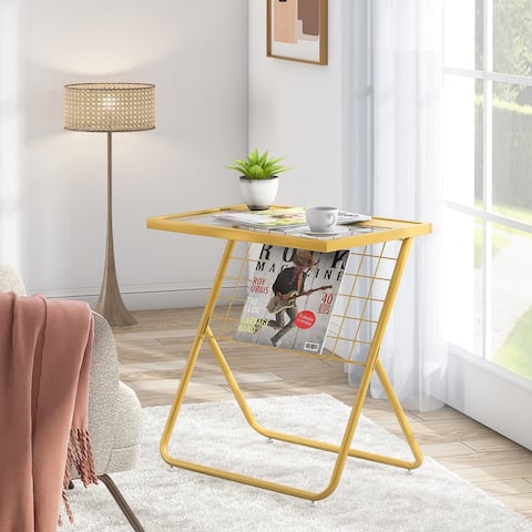 Gold night stand side end bedside table with acrylic Top for Small place ,Living Room Bedroom