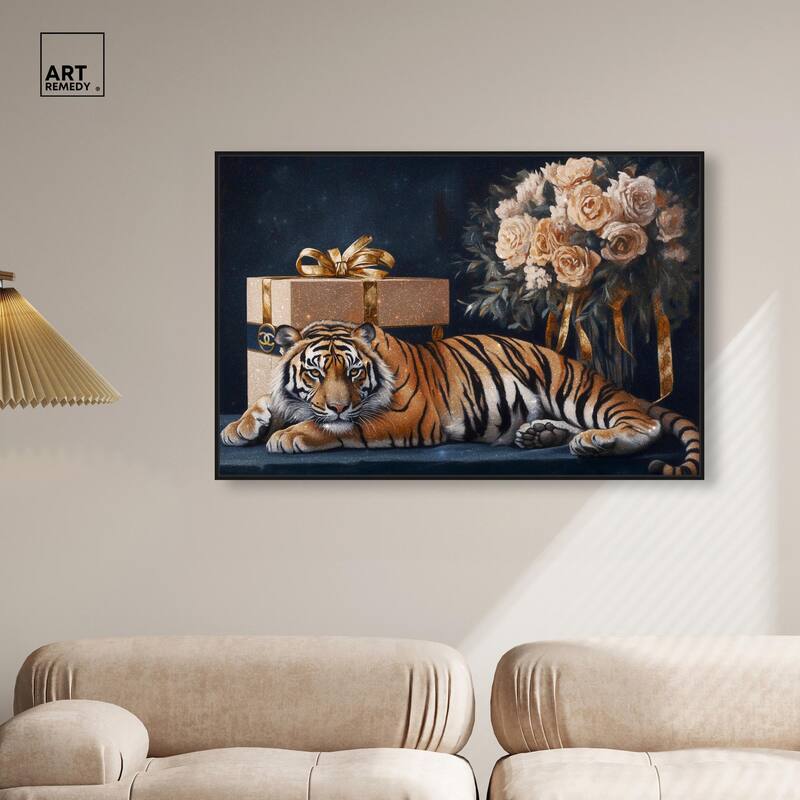 Tiger Glam Gift Boxes Canvas by Art Remedy