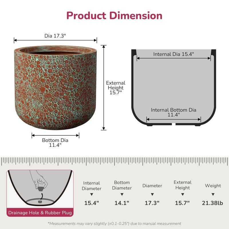 Tall Round Concrete Planter Flower Plant Pots