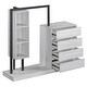 preview thumbnail 20 of 33, Modern Wardrobe Closet with Drawers Shelves and Cabinets Storage Organizer - 55.30"L