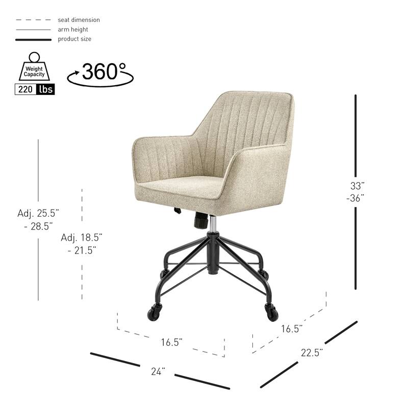 NPD Furniture Thompson Fabric Swivel Office Arm Chair